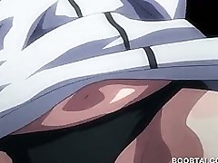 chesty hentai cute babe gets fucked from behind
