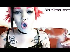 punk emo hair dye smoking fetish