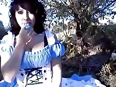 alice in wonderland cosplay gf has public sex with bf