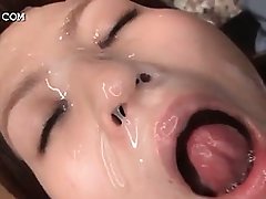 gangbanged asian slutty schoolgirl gets a facial