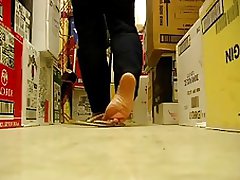candid feet at work