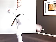 kicking his ass using karate