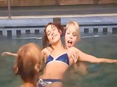 3 russian schoolgirls in the pool